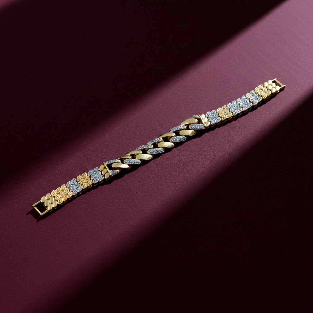 Iced Cuban Link Gold Bracelet jewellery product view 3