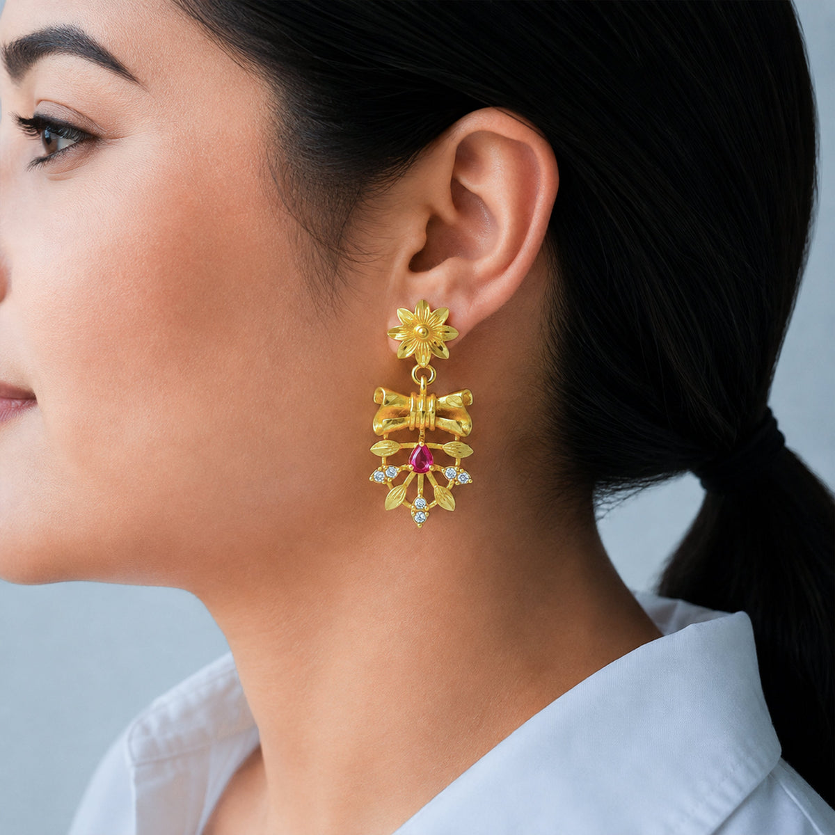 Gulnaar Charm Earrings jewellery product view 3