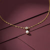 Floral Diamond Pearl Drop Gold Necklace jewellery product view 1