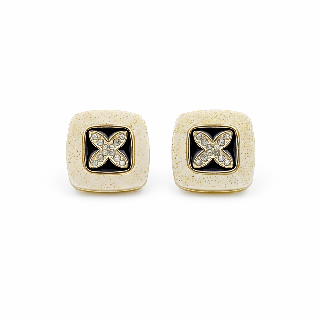 Ivory Noir Blossom Luxe Stud Earrings jewellery product view 14