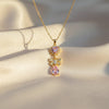 Delicate Heart & Bow Gold Necklace jewellery product view 1