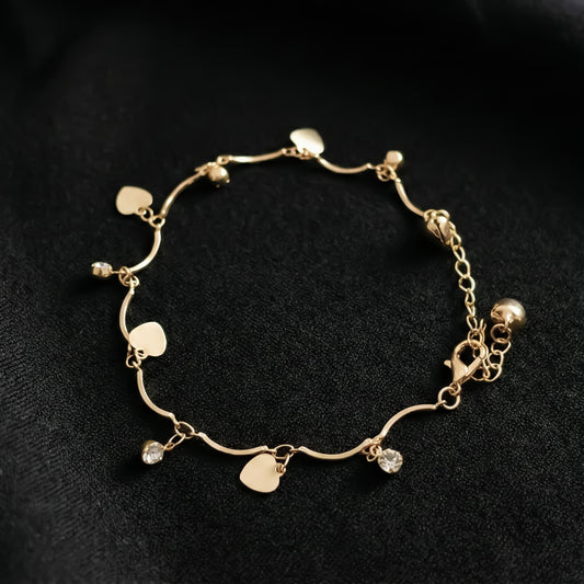 Amoura Gold Heart Anklet jewellery product view 2