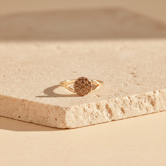 Royal Halo Crystal Gold Ring jewellery product view 2