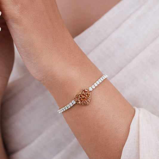 Designer Heart Diamond Tennis Bracelet jewellery product view 2