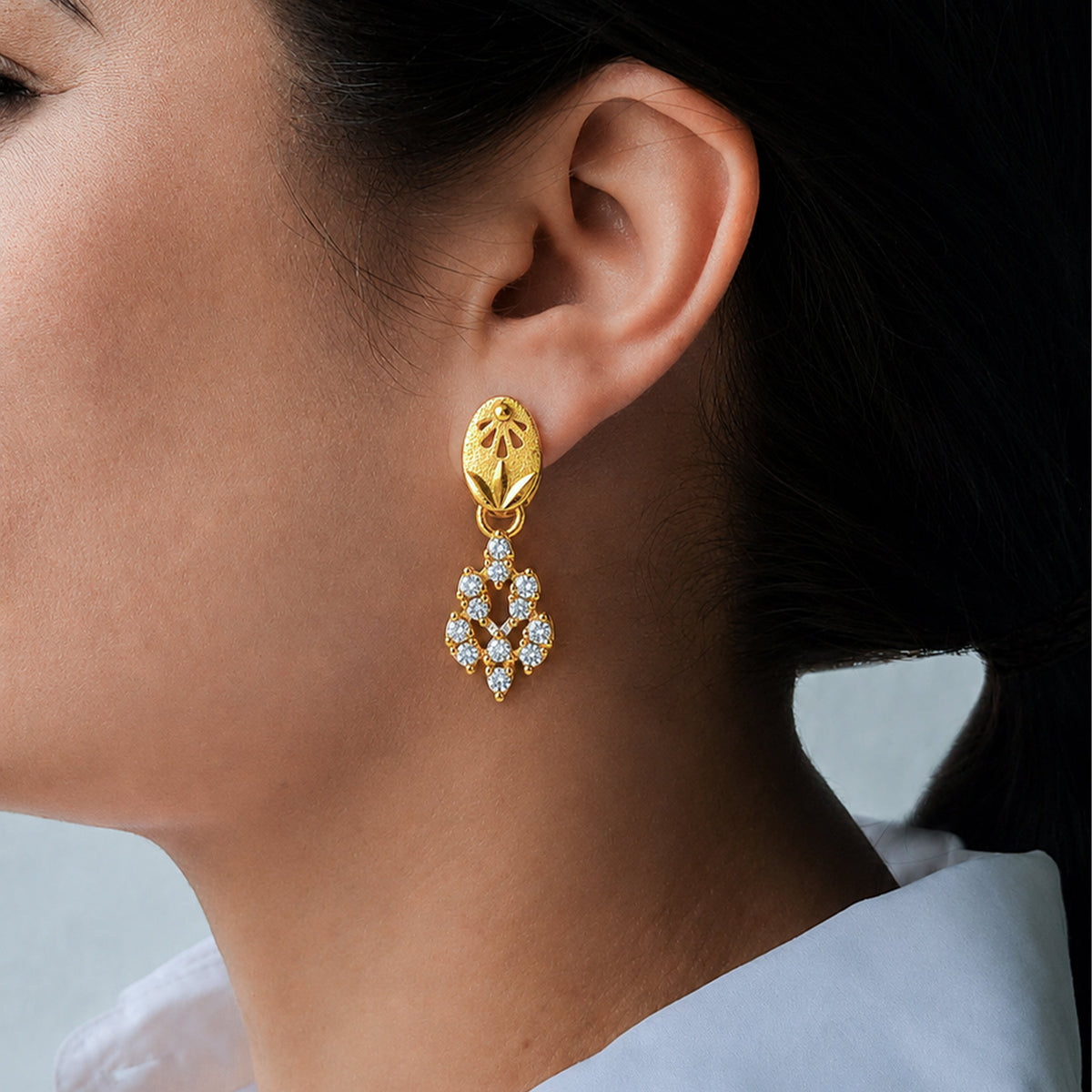 Zarqa Petals Earrings jewellery product view 3
