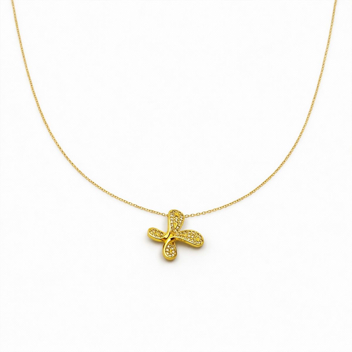 Golden Clover Sparkle Necklace jewellery product view 4
