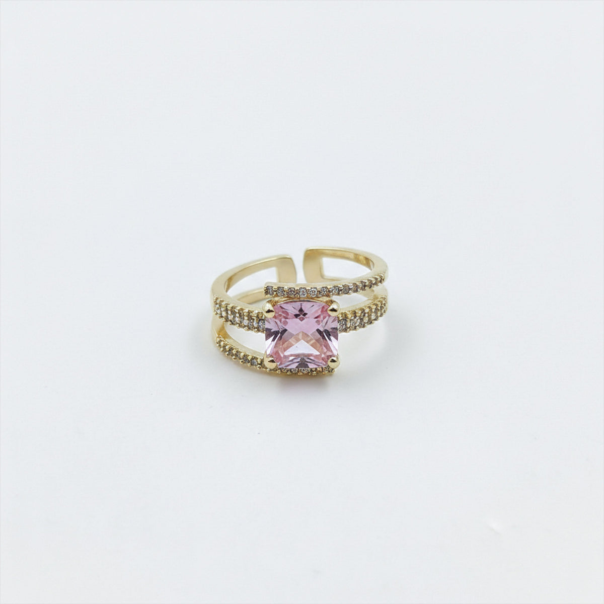 Blush Crown Pink Solitaire Ring jewellery product view 4