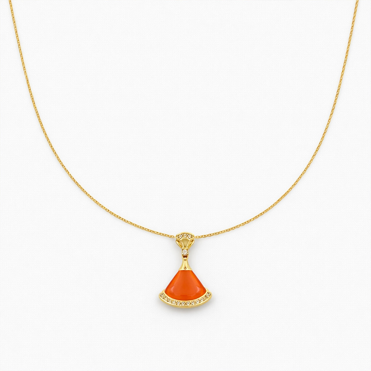 Coral Elegance Gold Pendant Necklace jewellery product view 4
