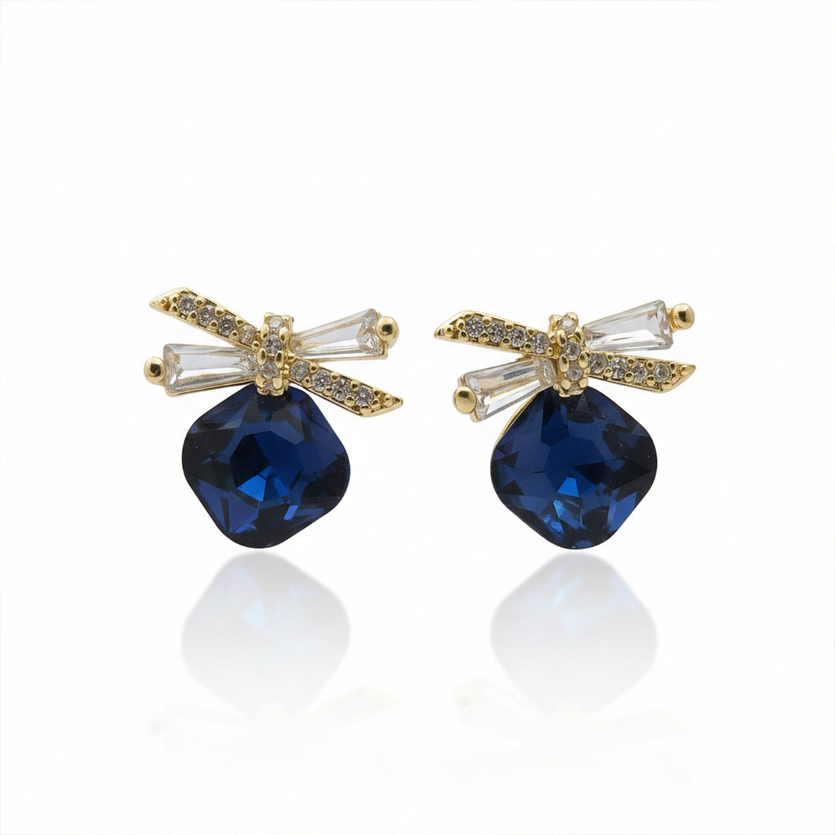 Sapphire Spark Bow Earrings jewellery product view 5