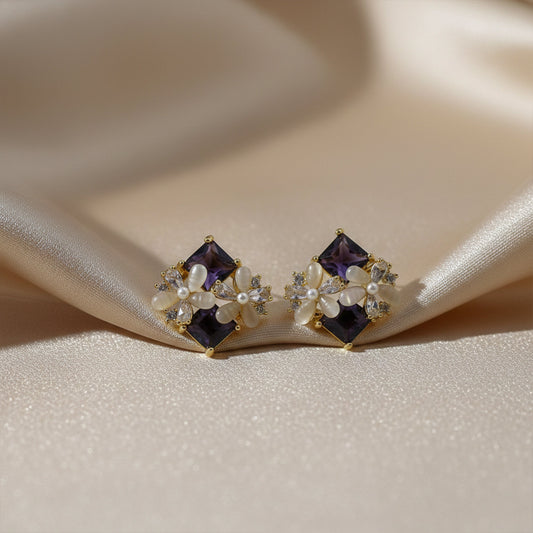 Royal Pushp Moti Stone Earrings jewellery product view 2