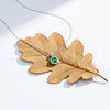 Aurielle Emerald Halo Diamond Necklace jewellery product view 1