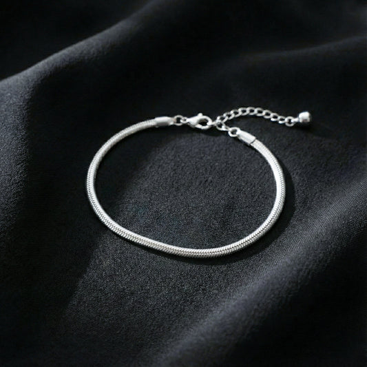 Modern Sleek Snake Chain Anklet jewellery product view 2
