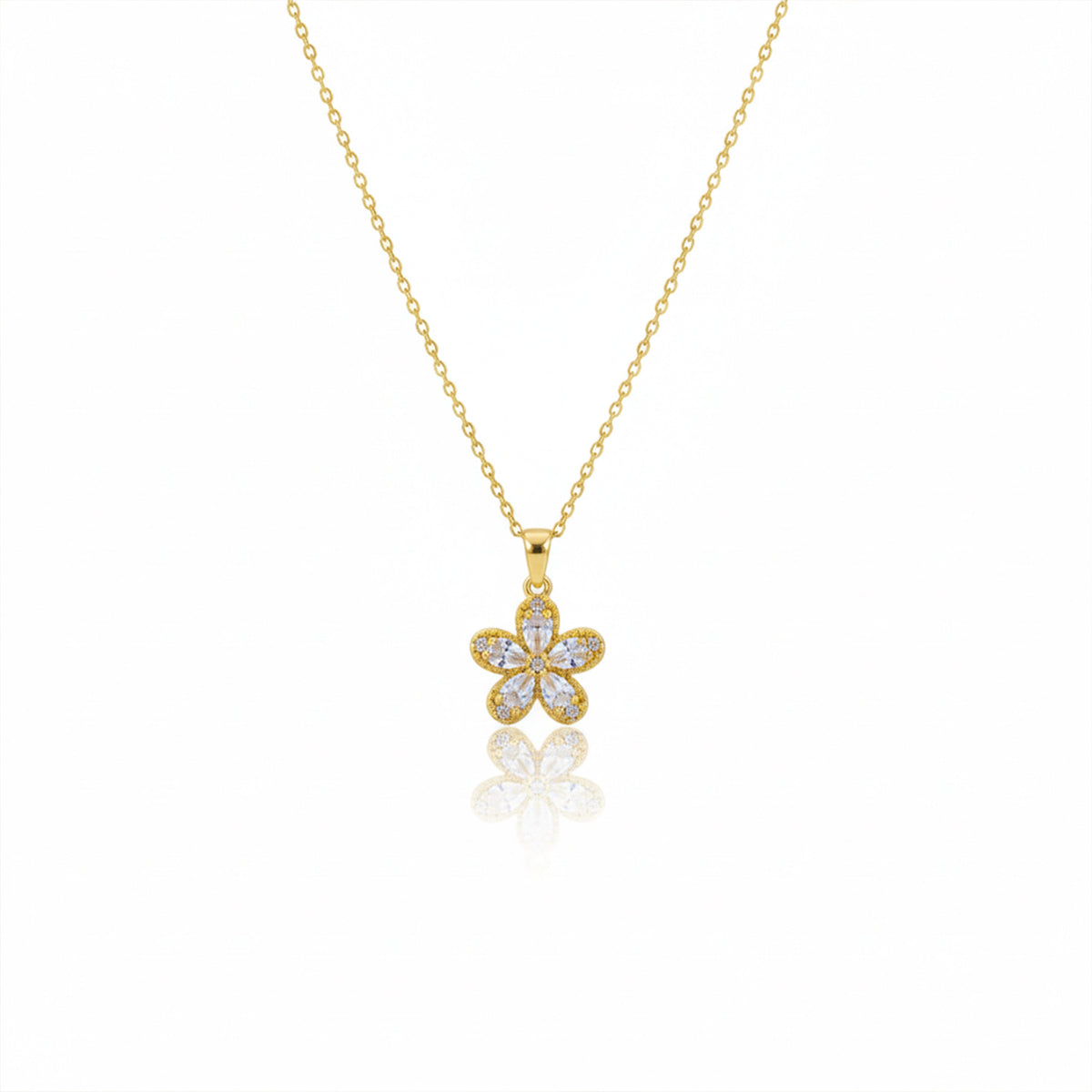 Sparkle Flower Crystal Pendant Necklace jewellery product view 4