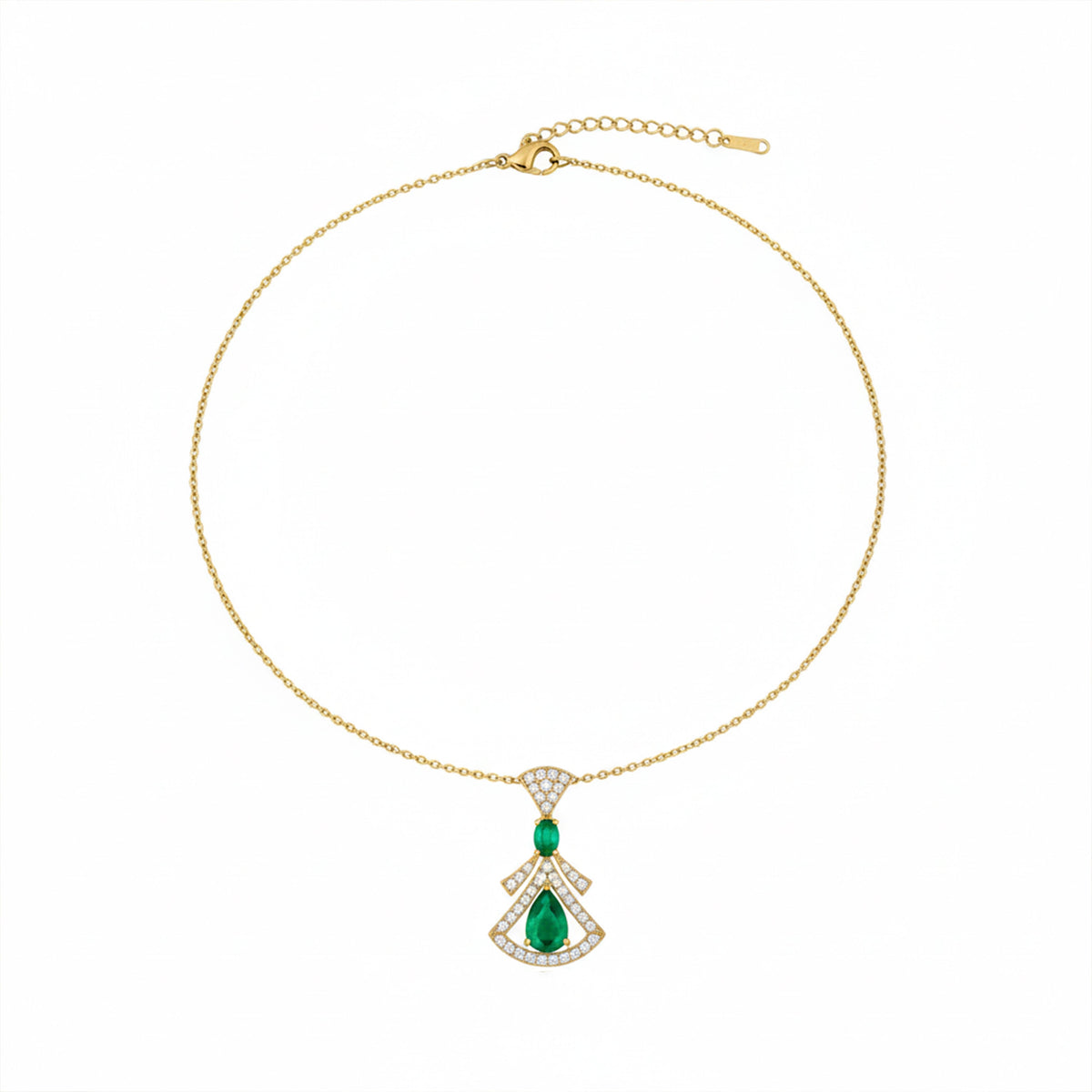 Royal Emerald Drop Necklace jewellery product view 5