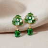 Premium Green Floral Stone Earrings jewellery product view 1