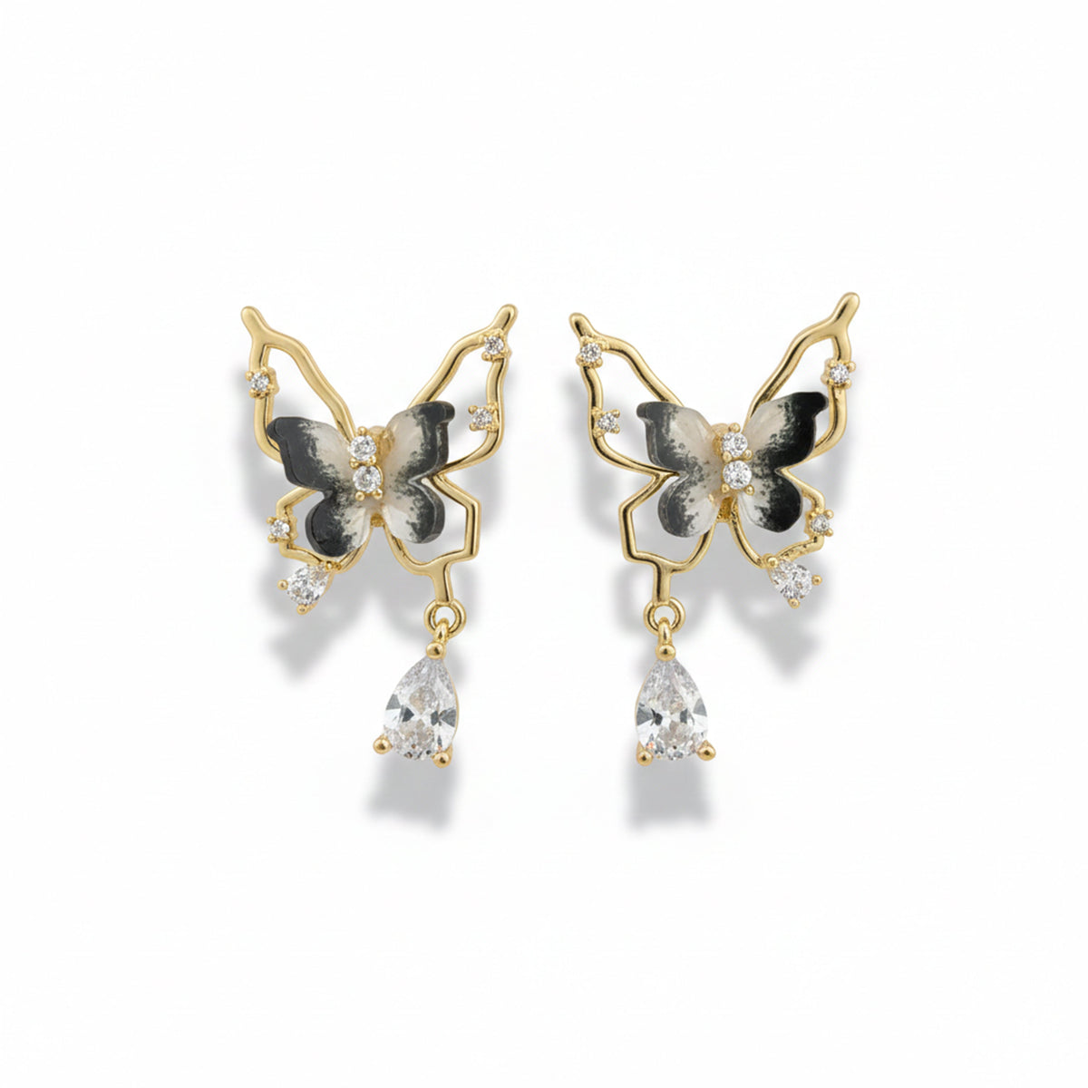 Elegant Noir Butterfly Earrings jewellery product view 6