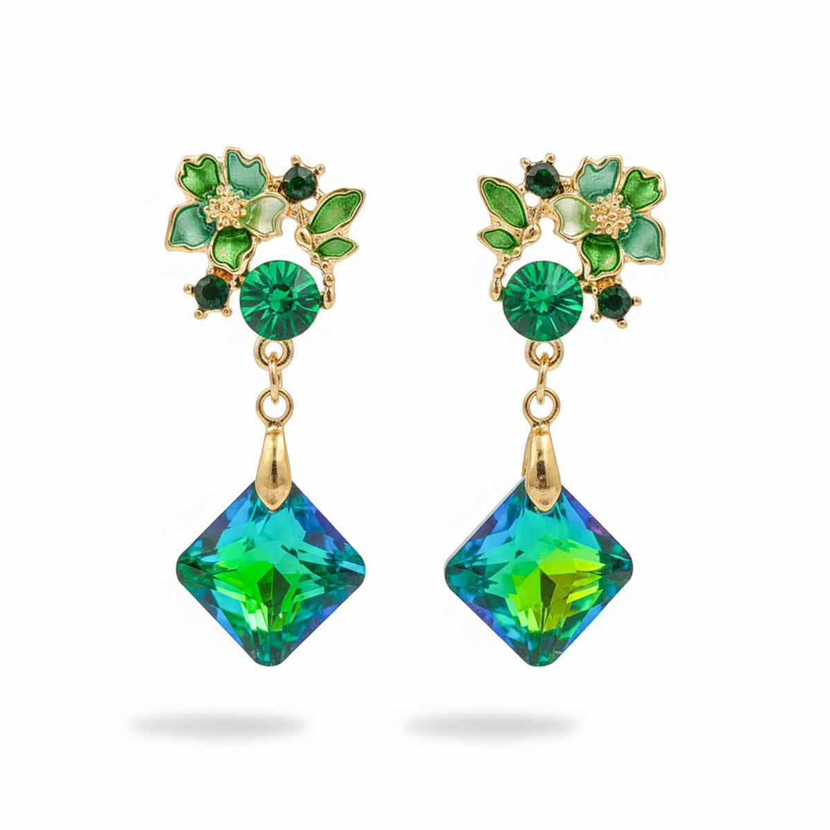 Velvet Emerald Luxe Earrings jewellery product view 6