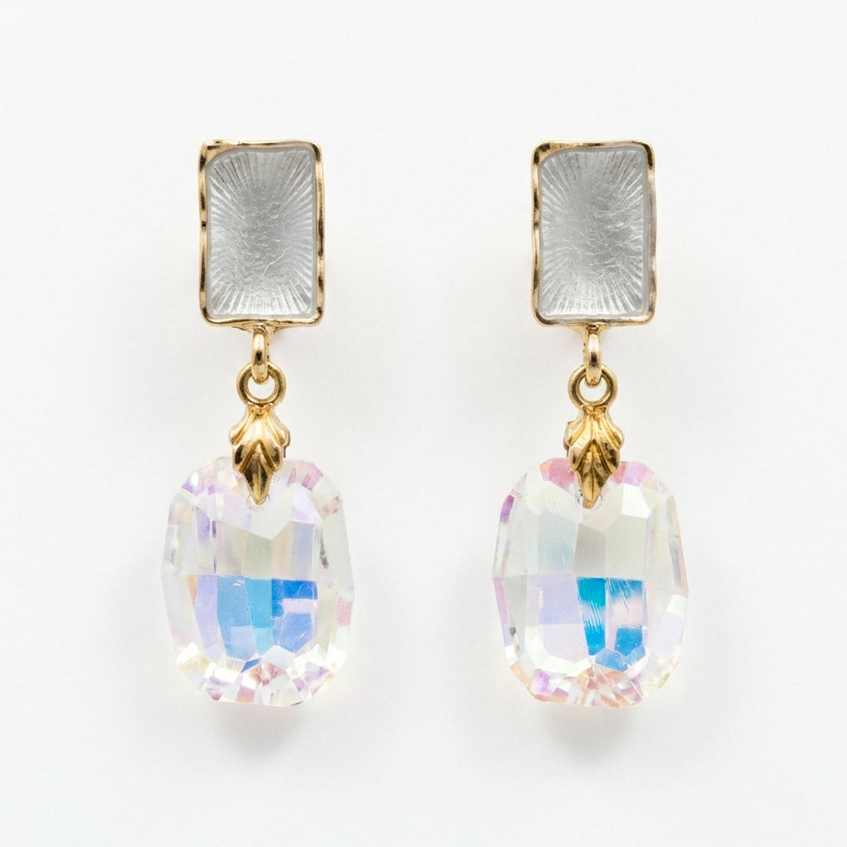 Iridesa Crystal Drop Earrings jewellery product view 6