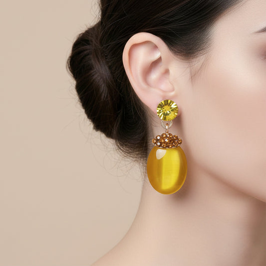 Sunlit Elegance Cat Eye Earrings jewellery product view 2
