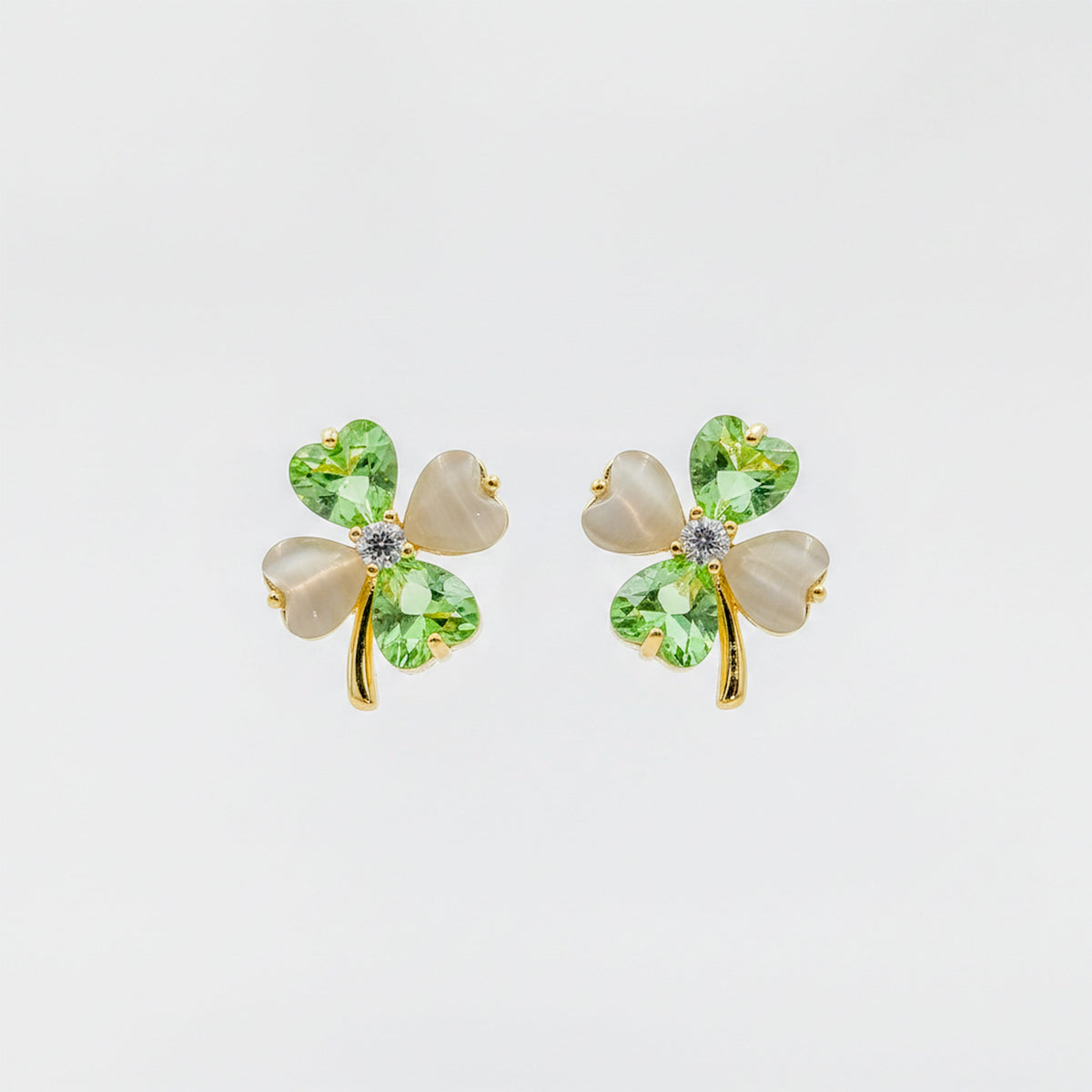 Verdant Elegance Clover Earrings jewellery product view 6