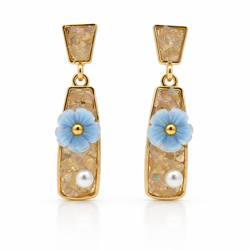 Sky Bloom Pearl Earrings jewellery product view 6