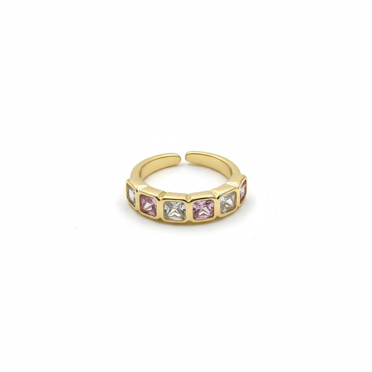 Luxe Princess Cut Eternity Gold Ring jewellery product view 5