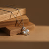 Elegant Silver Heart & Pearl Bow Necklace jewellery product view 1