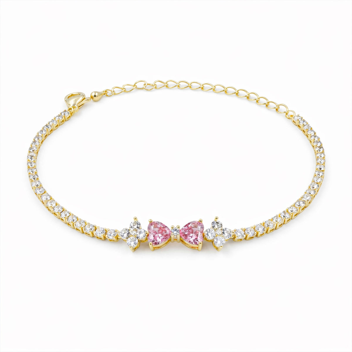 Aurora Pink Diamond Bow Bracelet jewellery product view 6