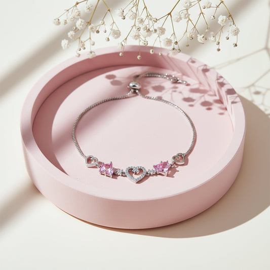 Rosé Lumière Heart Crystal Bracelet jewellery product view 2