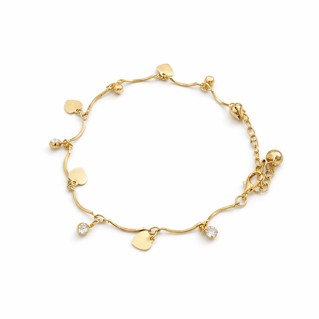 Amoura Gold Heart Anklet jewellery product view 5