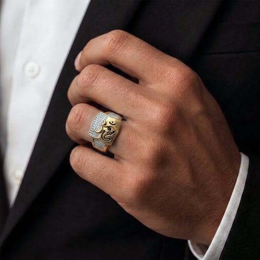 Om Power Gold Ring jewellery product view 2
