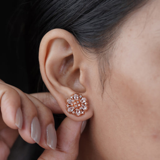 Aurora Sunburst Crystal Stud Earrings jewellery product view 2