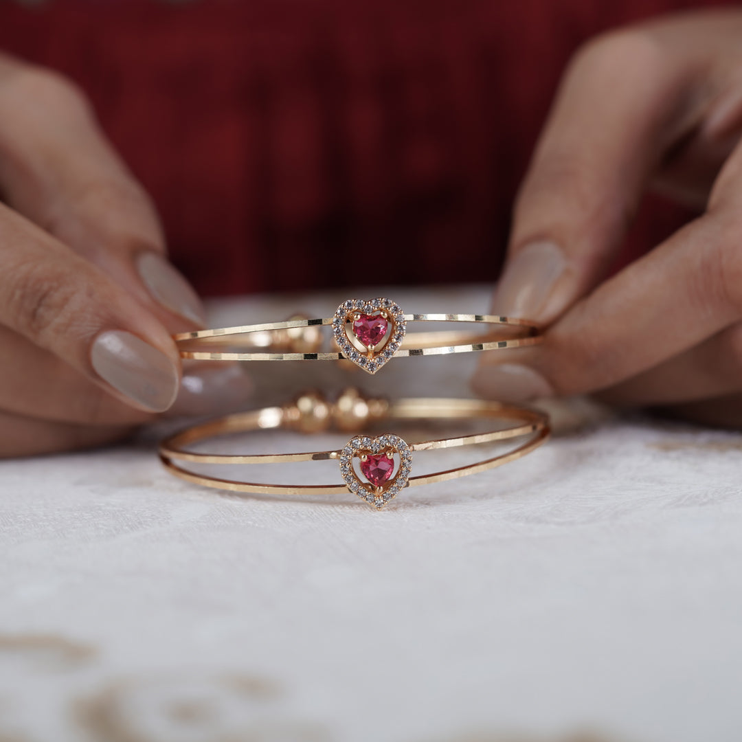 Rati Free Size Heart Bangles jewellery product view 10