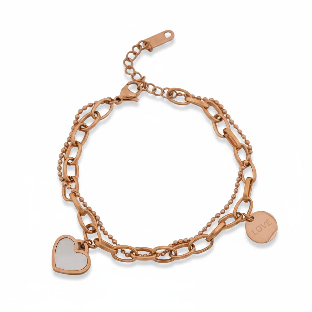 Amoura Luxe Heart Charm Bracelet jewellery product view 6