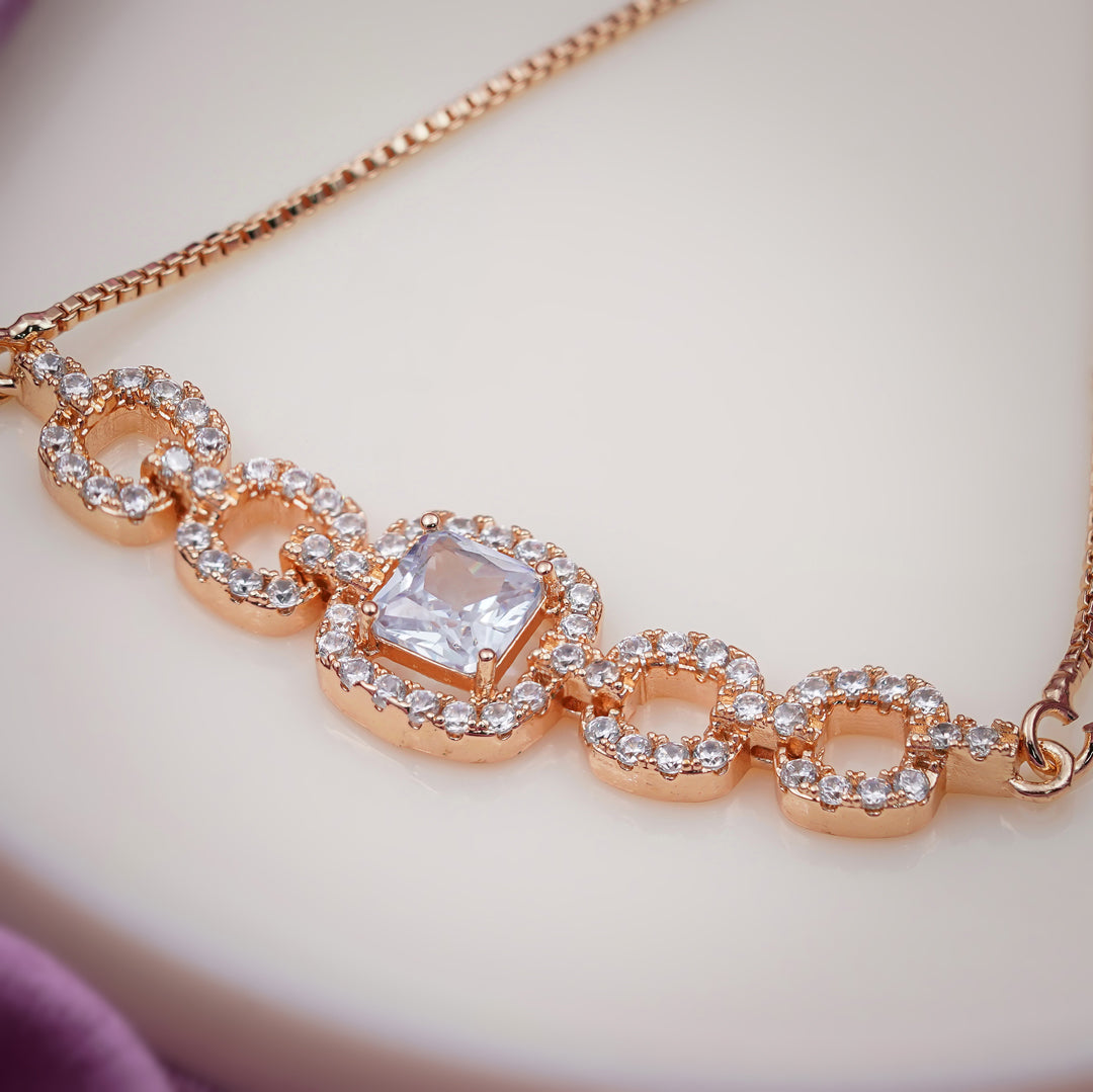 Cubic Zirconia Adjustable Slider Bracelet jewellery product view 3