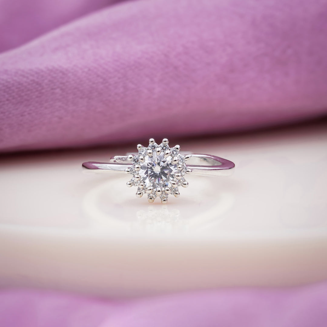 Eterna Flower Diamond Halo Ring jewellery product view 3