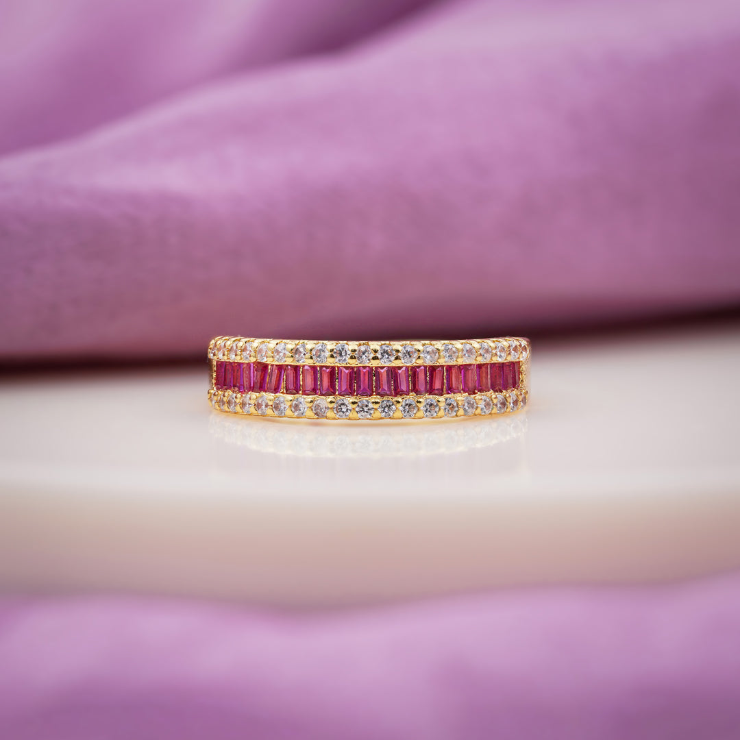 Luxpenny Ruby Royale Baguette Ring jewellery product view 2