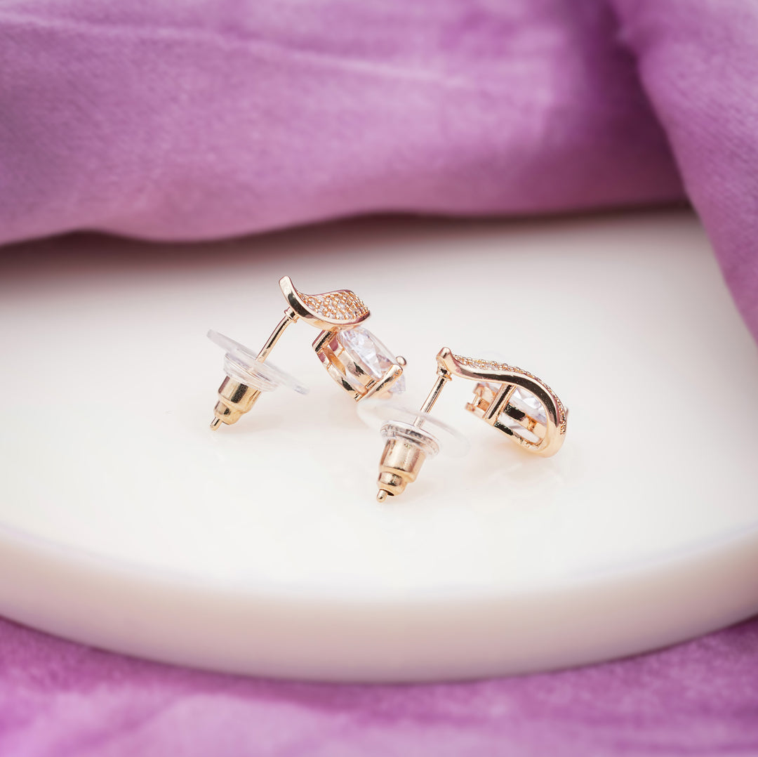 Crescent Diamond Glow Stud Earrings jewellery product view 5