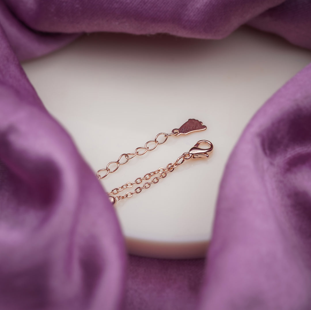 Aurora Crystal Circle Rose Gold Anklet jewellery product view 3