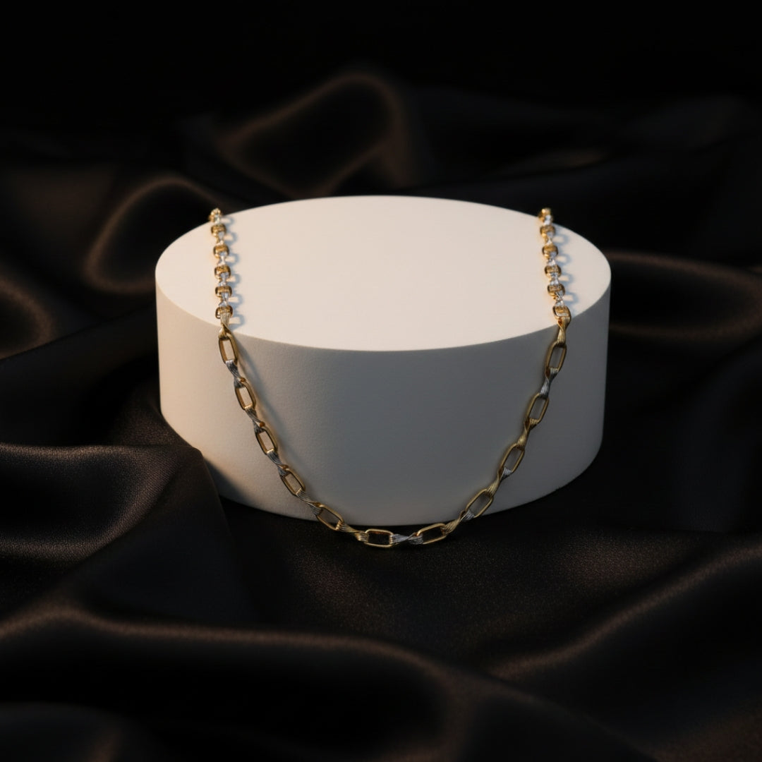 Dual Tone Rectangular Link Chain jewellery product view 3