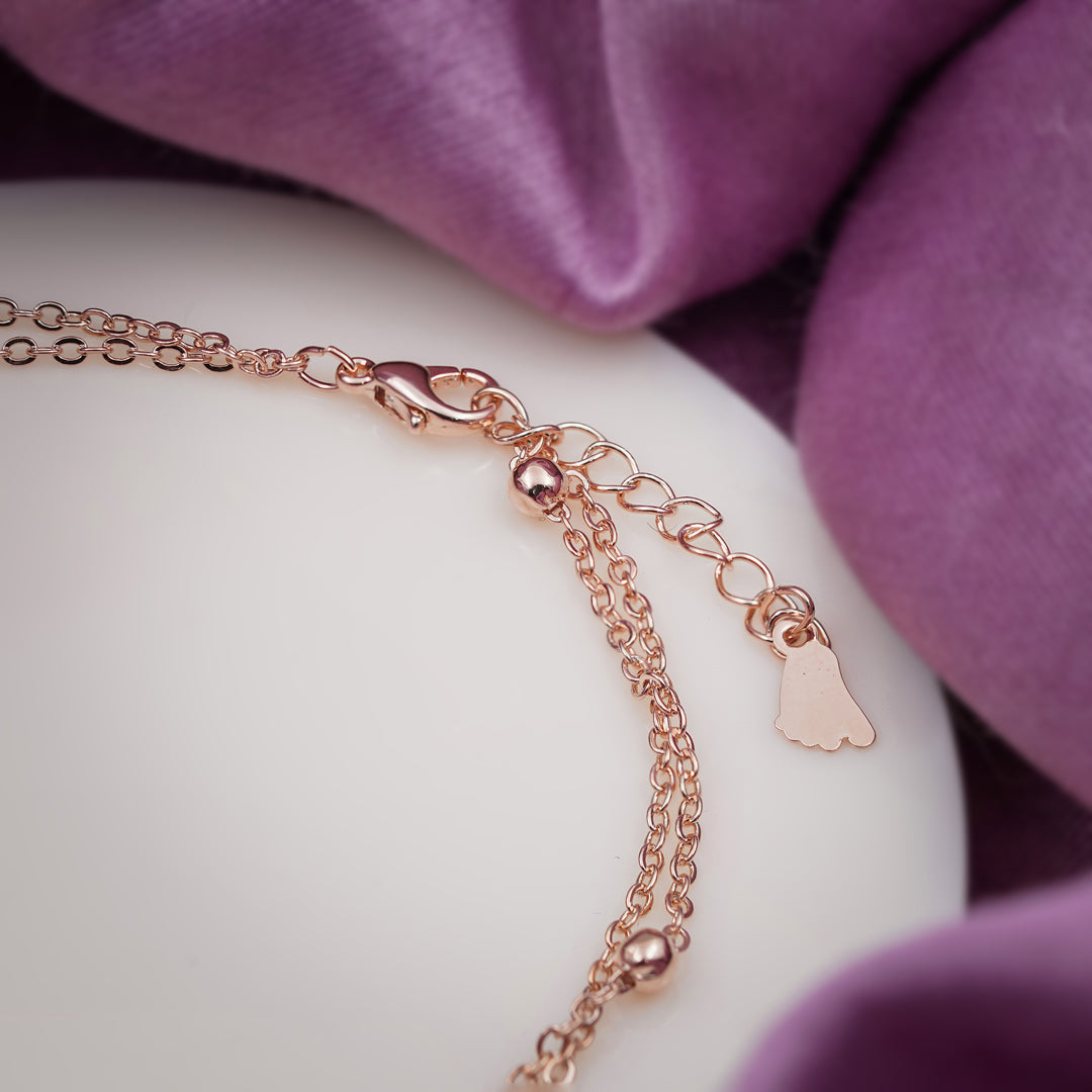 Interlocking Circle Rose Gold Anklet jewellery product view 4