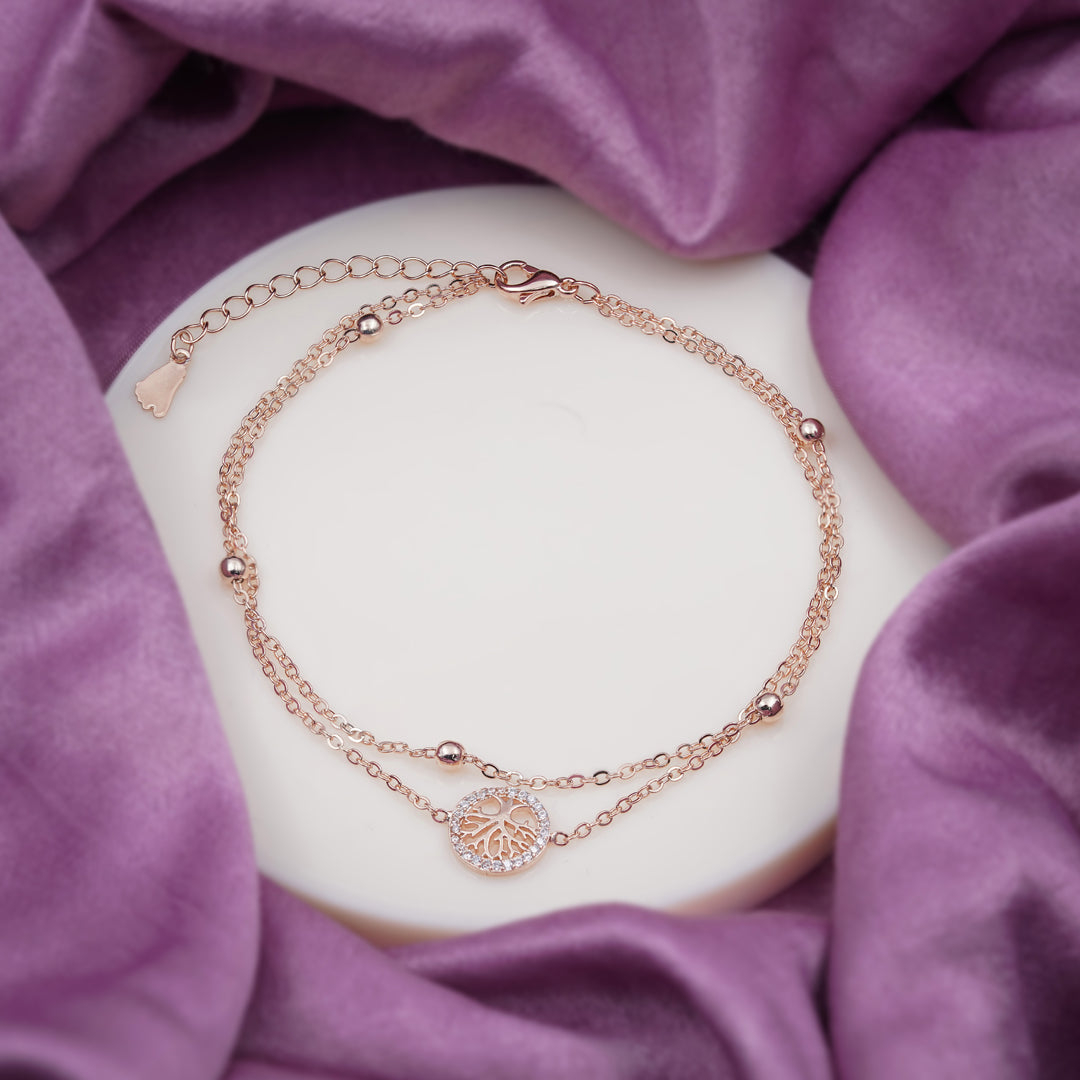 Elegant Tree of Life Charm Anklet jewellery product view 1
