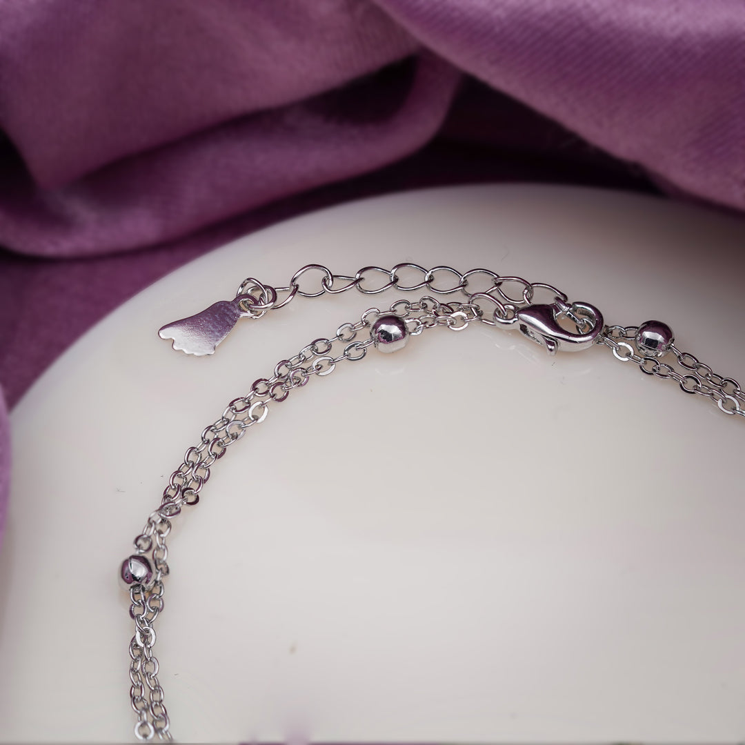 Silver Heartbeat Charm Anklet jewellery product view 3
