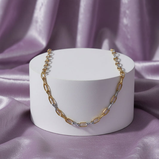 Dual Tone Rectangular Link Chain jewellery product view 1