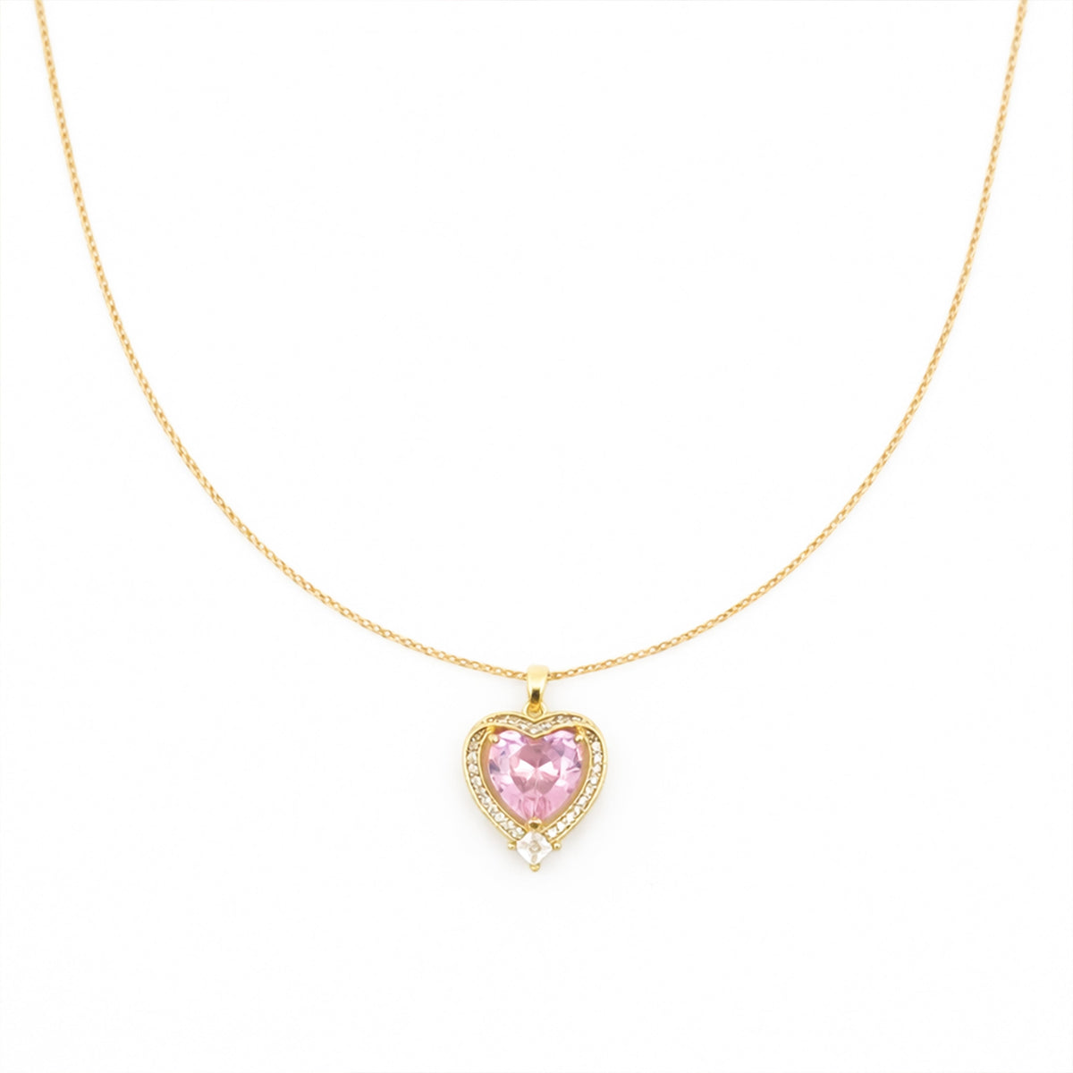 Luxpenny Pink Heart Diamond Necklace jewellery product view 4