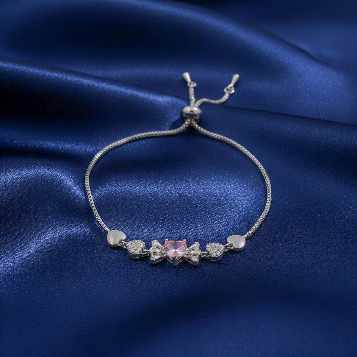 Cupid’s Pink Heart Diamond Bracelet jewellery product view 4