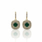 Classic Emerald Halo Gold Earrings jewellery product view 6