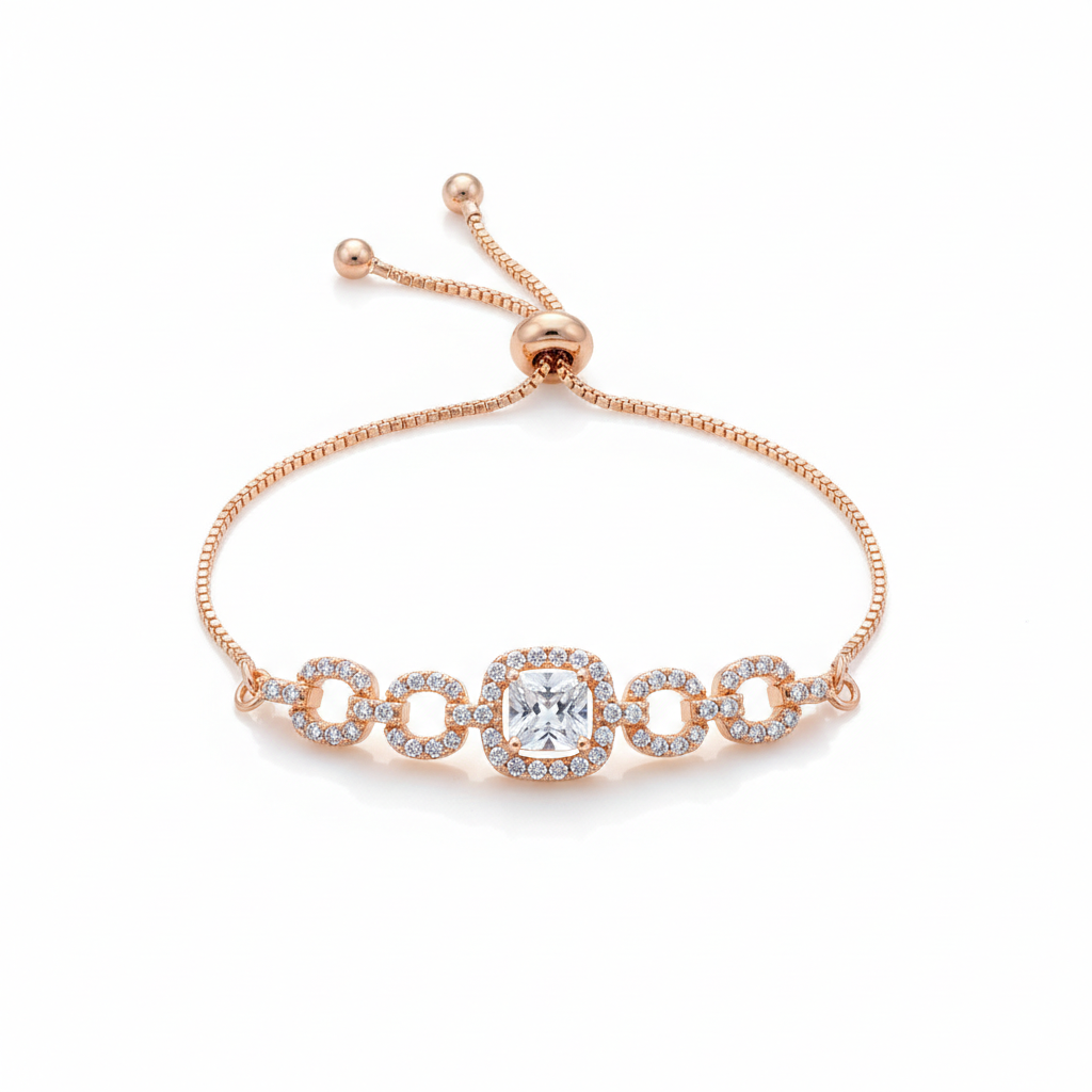 Cubic Zirconia Adjustable Slider Bracelet jewellery product view 9