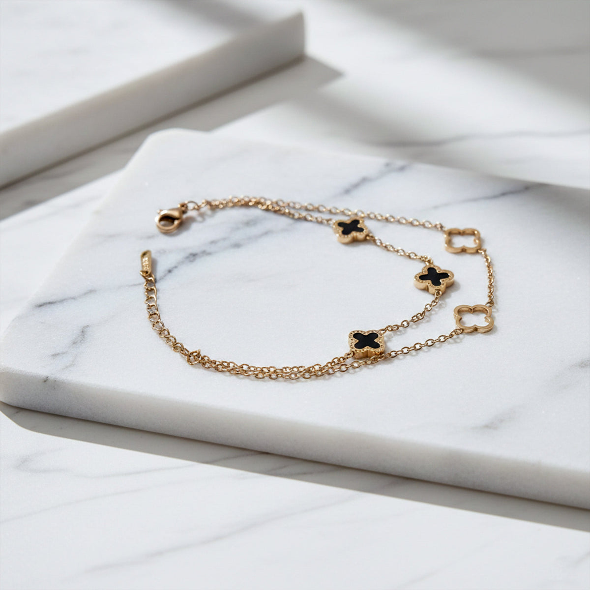 Luxe Clover Charm Bracelet jewellery product view 3