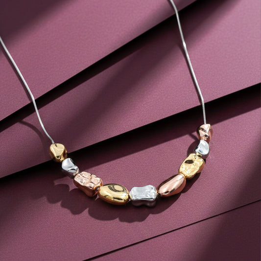 Elegant Tri Color Chunky Bead Necklace jewellery product view 1